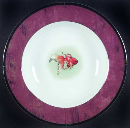 Asian Views Large Rim Soup Bowl
