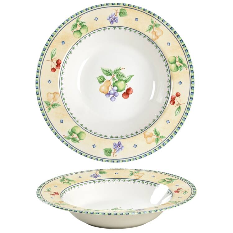 Orchard Fruit Large Rim Soup Bowl