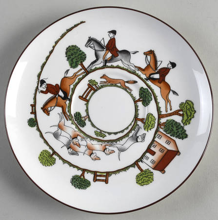 Hunting Scene Saucer for Flat Cream Soup Bowl by Coalport