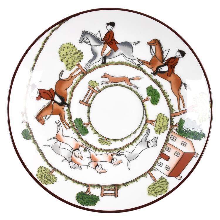Hunting Scene Saucer for Flat Cup by Coalport