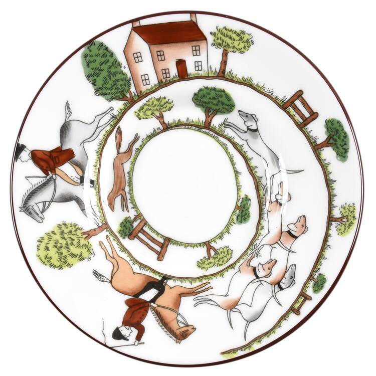 Hunting Scene Saucer for Demitasse Cup by Coalport