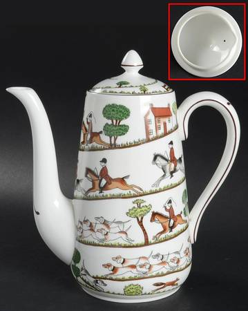 Hunting Scene Coffee Pot & Lid by Coalport
