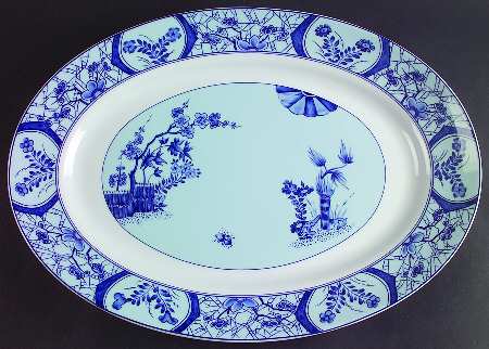 Cerisiers De Monet 16" Oval Serving Platter