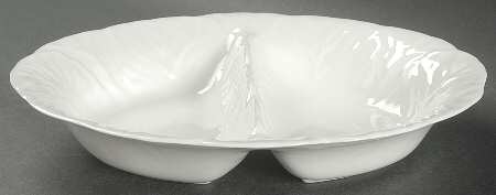 Countryware 10" Oval Divided Vegetable Bowl