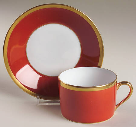Arc En Ciel Terra Cotta Flat Cup & Saucer Set