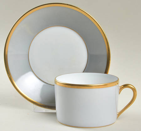 Arc En Ciel Gray (Gris Souris) Flat Cup & Saucer Set