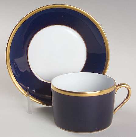 Arc En Ciel Ambassade Blue Flat Cup & Saucer Set