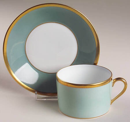 Arc En Ciel Mint Green (Airain) Flat Cup & Saucer Set