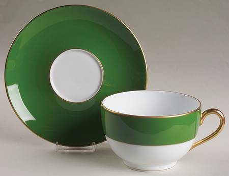 Arc En Ciel Empire Green (Vert) Breakfast Cup & Saucer Set
