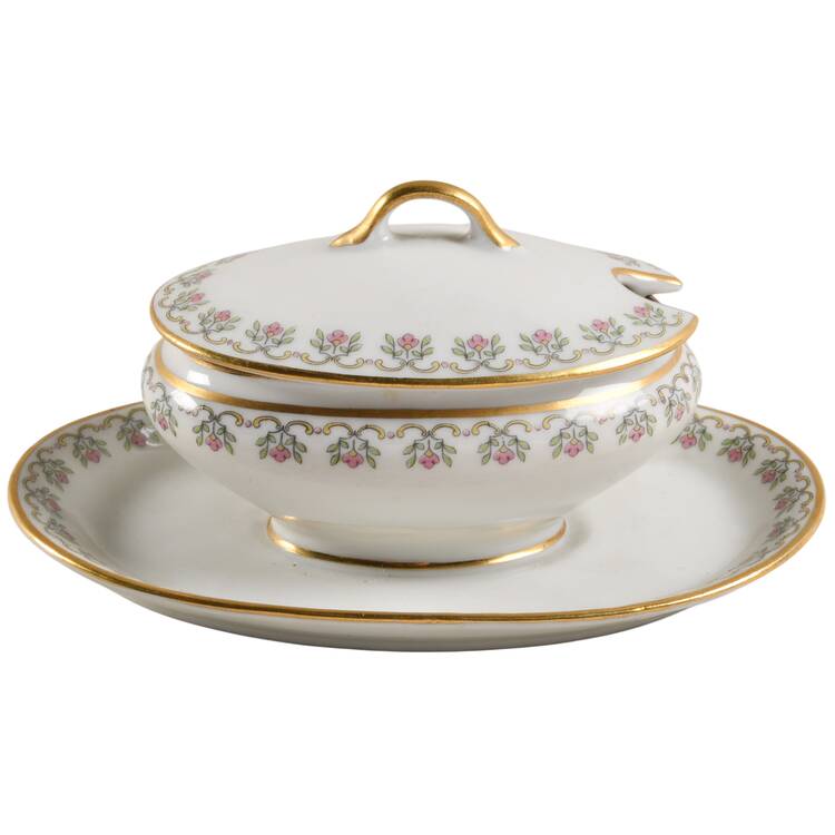 CHF488 Individual Gravy Boat W/Attached Underpate No Lid