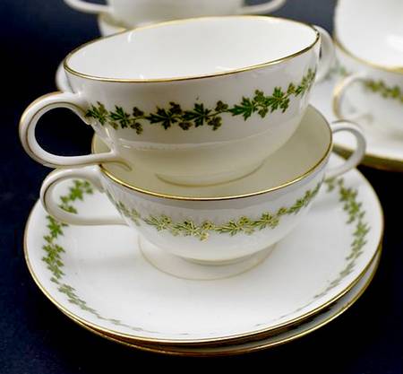 CMT36 Footed Cream Soup Bowl & Saucer Set