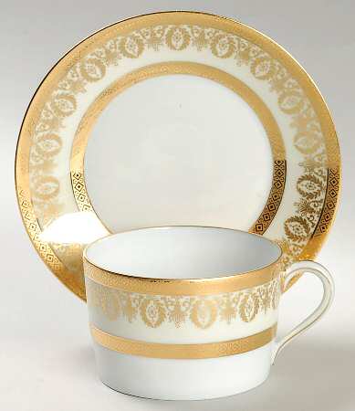 Arizona (Cream Rim) Flat Cup & Saucer Set