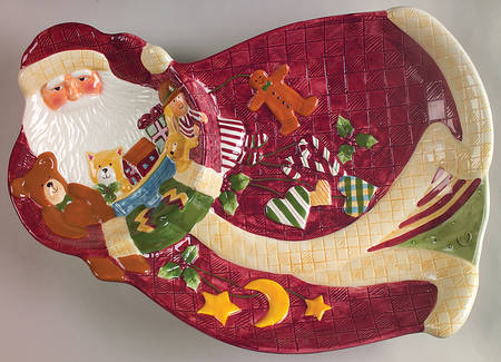 Father Christmas 1 Piece Figural Chip and Dip
