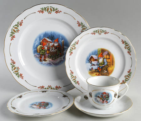 Old Fashioned Christmas 5 Piece Place Setting