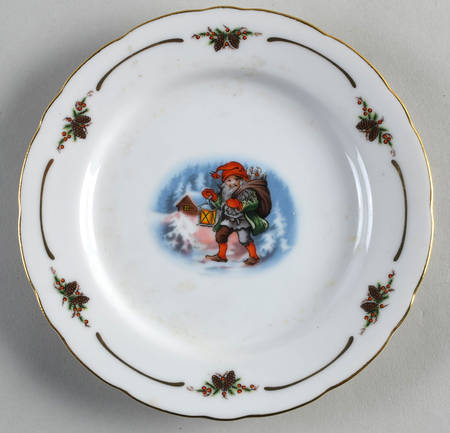 Old Fashioned Christmas Bread & Butter Plate