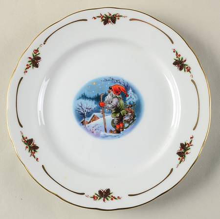 Old Fashioned Christmas Bread & Butter Plate