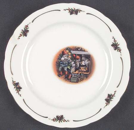 Old Fashioned Christmas Bread & Butter Plate