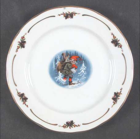 Old Fashioned Christmas Bread & Butter Plate