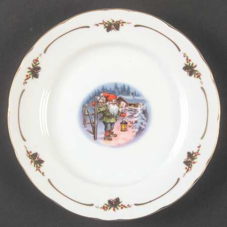 Old Fashioned Christmas Bread & Butter Plate