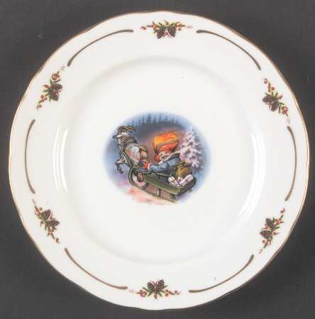 Old Fashioned Christmas Bread & Butter Plate