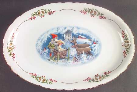 Old Fashioned Christmas 16" Oval Serving Platter