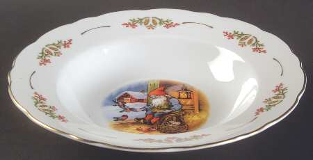 Old Fashioned Christmas Rim Soup Bowl