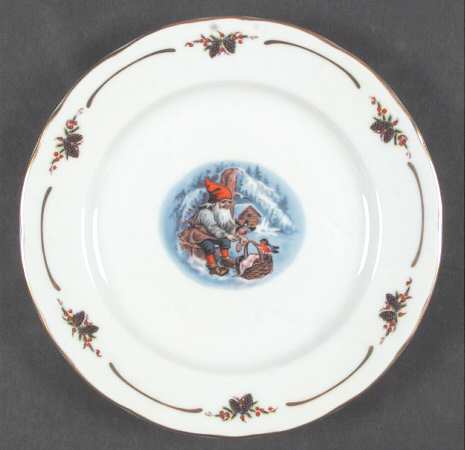 Old Fashioned Christmas Bread & Butter Plate