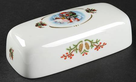 Old Fashioned Christmas Lid for 1/4 Lb Butter