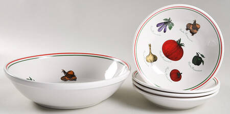 Pasta Primavera (5 Piece) Pasta Set (1 Large Bowl & 4 Indvl Bowls)