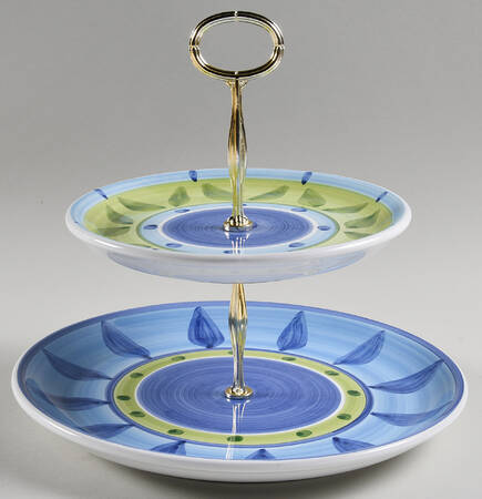 Blue Moon 6 5/8"-10"  2 Tiered Serving Tray (Dp, Sp) HC