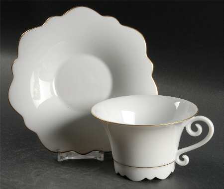 Samoa Gold (Gold Trim and Verge) Flat Cup & Saucer Set