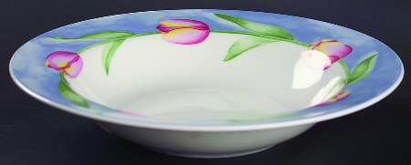 Spring Tulip Large Rim Soup Bowl
