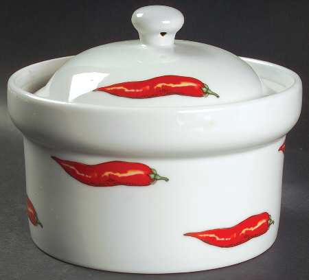 Chili Peppers 1 Qt Round Covered Casserole
