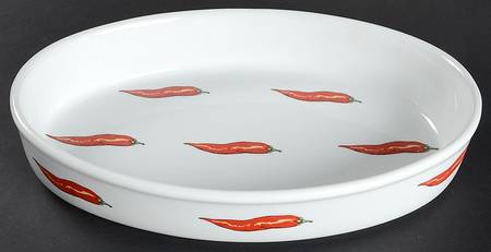 Chili Peppers 13" Oval Baker