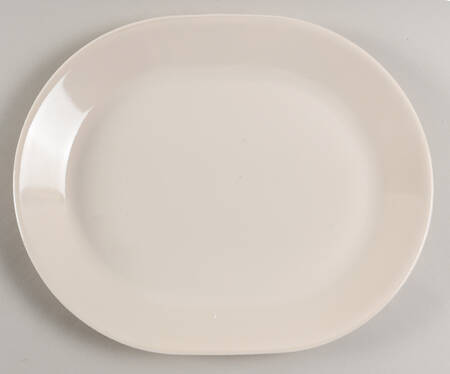 Beige (Rim) 12" Oval Serving Platter