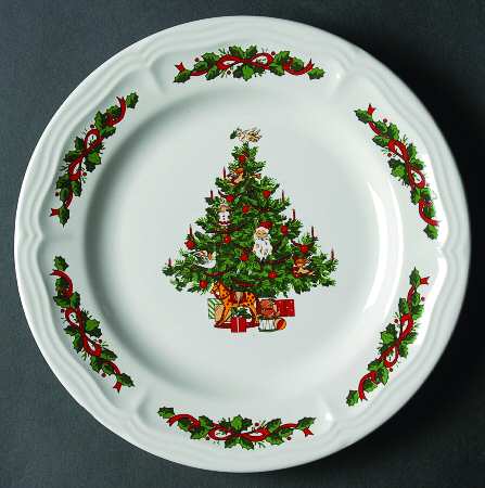 Christmas Time Embossed Salad Plate