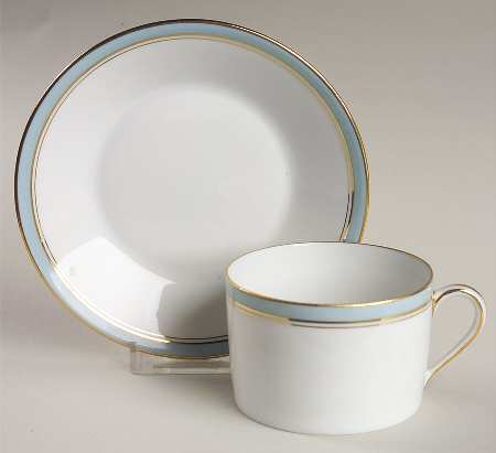 Ambassade Light Blue Flat Cup & Saucer Set