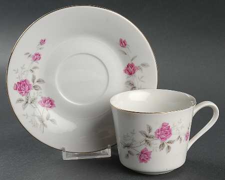 Wedding Rose Flat Cup & Saucer Set