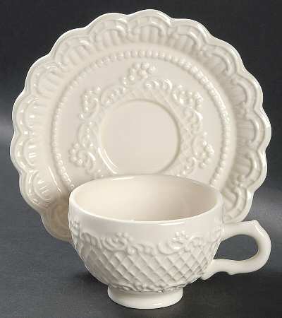 Antique Lace Footed Cup & Saucer Set