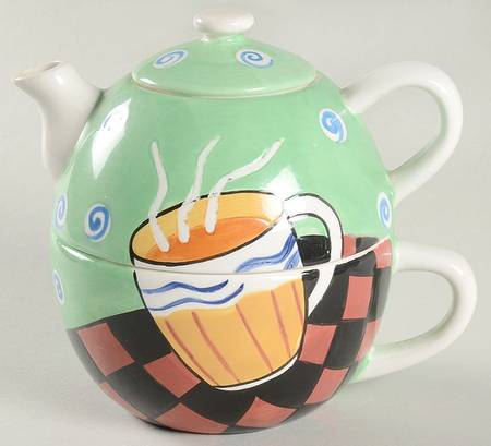 Jazz Cafe Individual Teapot & Lid with Cup