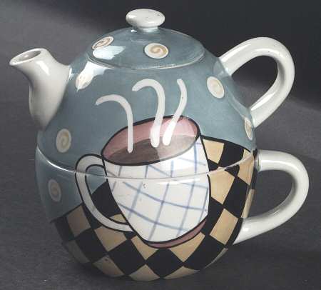 Jazz Cafe Individual Teapot & Lid with Cup