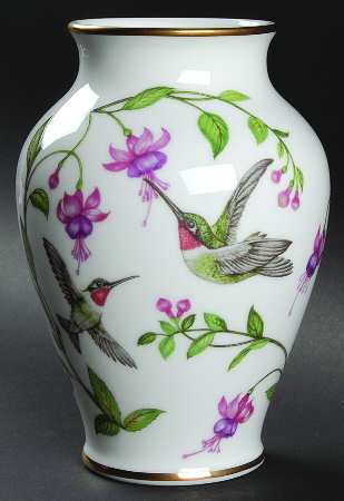 Ruby Throated Hummingbird Vase by Lenox