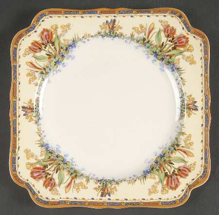 Tulip Square Salad Plate by Crown Ducal