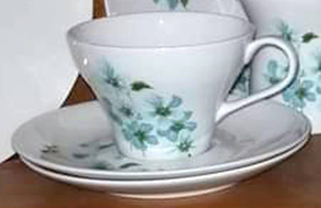 Blue Delph Flat Cup & Saucer Set