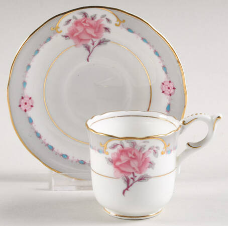 Democrat Flat Demitasse Cup & Saucer Set by Coalport