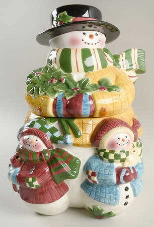 Frosty Snowman Cookie Jar & Lid