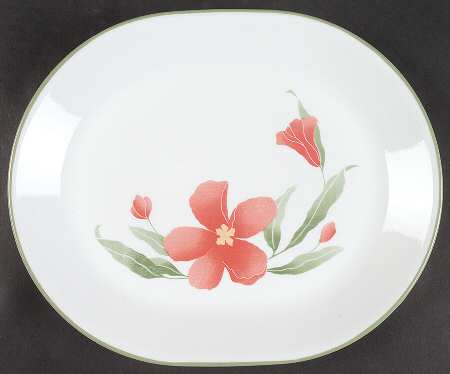 Pacific Bloom (Corelle) 12" Oval Serving Platter by Corning Corelle