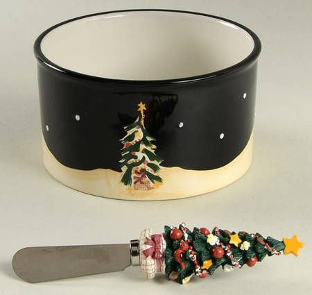 Midnight Tree Dip Bowl & Spreader Set by Certified International