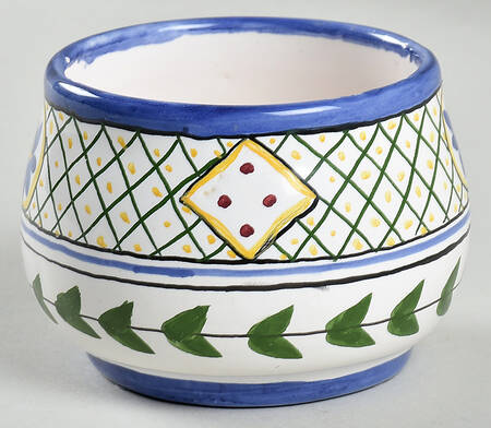 Blue Lattice Sugar Bowl No Lid