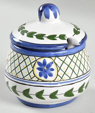 Blue Lattice Sugar Bowl & Lid